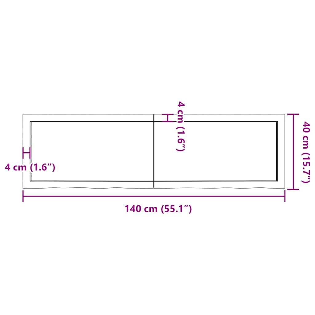 Bathroom Countertop Light Brown 140x40x(2-4) cm Solid Wood