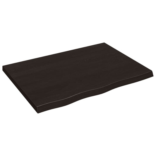 Bathroom Countertop Dark Brown 80x60x(2-4) cm Treated Solid Wood Bathroom Countertop Dark Brown 80x60x(2-4) cm Treated Solid Wood
