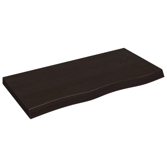 Bathroom Countertop Dark Brown 100x50x(2-6) cm Treated Solid Wood Bathroom Countertop Dark Brown 100x50x(2-6) cm Treated Solid Wood
