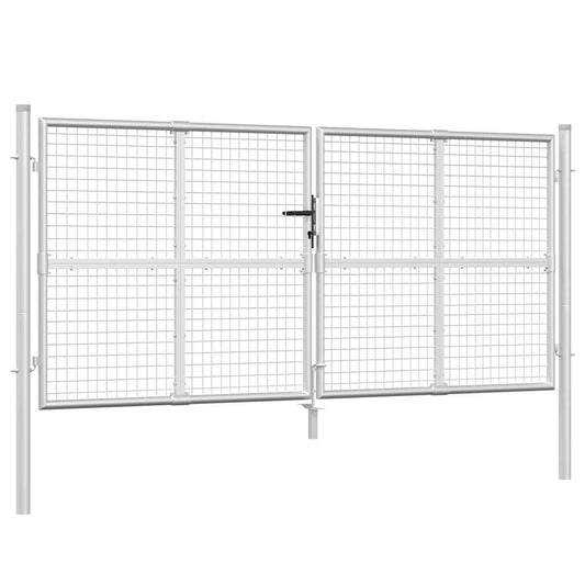 Mesh Garden Gate Silver 300x125 cm Galvanised Steel Mesh Garden Gate Silver 300x125 cm Galvanised Steel