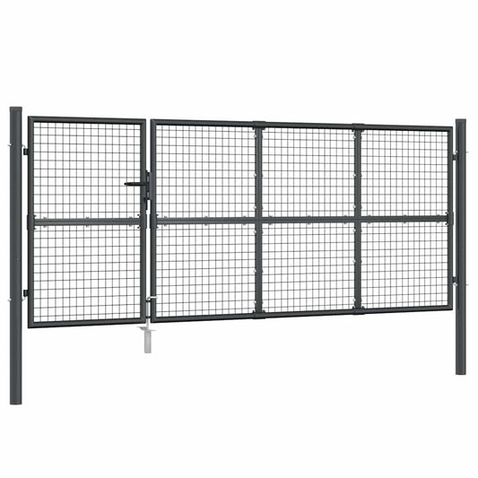 Mesh Garden Gate Anthracite 350x125 cm Galvanised Steel Mesh Garden Gate Anthracite 350x125 cm Galvanised Steel