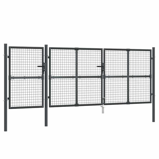 Mesh Garden Gate Anthracite 400x125 cm Galvanised Steel Mesh Garden Gate Anthracite 400x125 cm Galvanised Steel