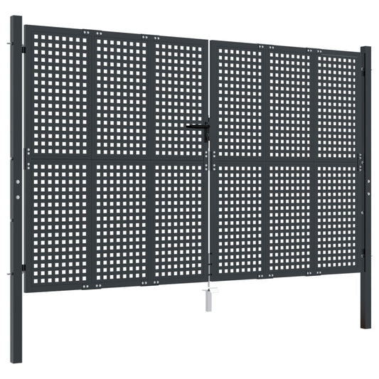 Garden Gate Anthracite 300x175 cm Steel Garden Gate Anthracite 300x175 cm Steel