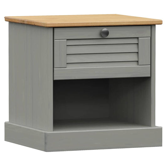 Bedside Cabinet VIGO Grey 42x35x42 cm Solid Wood Pine Bedside Cabinet VIGO Grey 42x35x42 cm Solid Wood Pine
