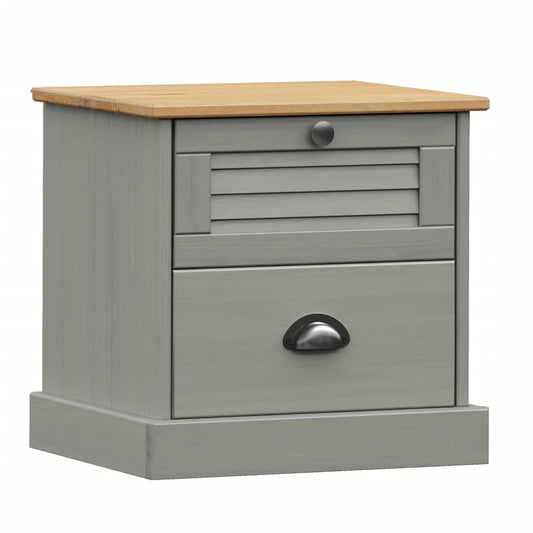 Bedside Cabinet VIGO Grey 42x35x42 cm Solid Wood Pine Bedside Cabinet VIGO Grey 42x35x42 cm Solid Wood Pine
