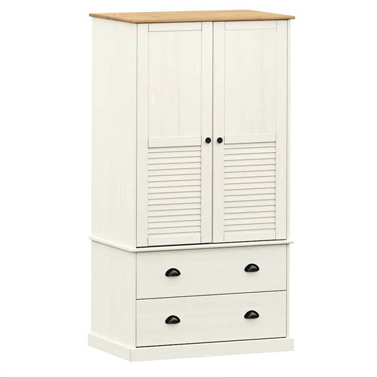 Wardrobe "VIGO" White 90x55x170 cm Solid Wood Pine Wardrobe "VIGO" White 90x55x170 cm Solid Wood Pine