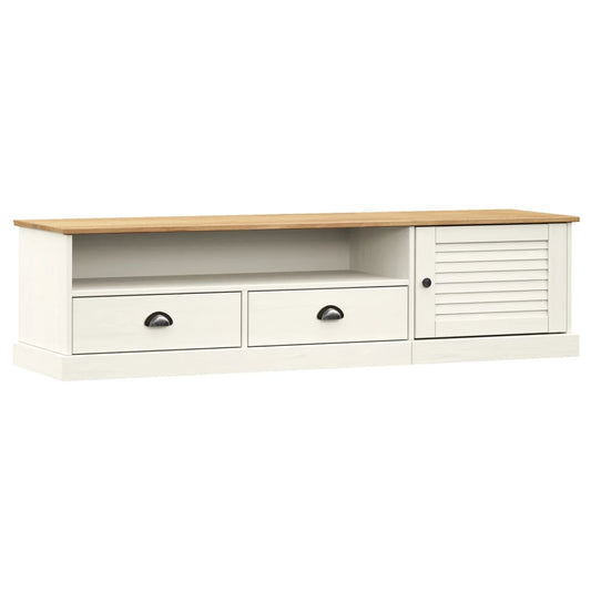 TV Cabinet "VIGO" White 156x40x40 cm Solid Wood Pine TV Cabinet "VIGO" White 156x40x40 cm Solid Wood Pine