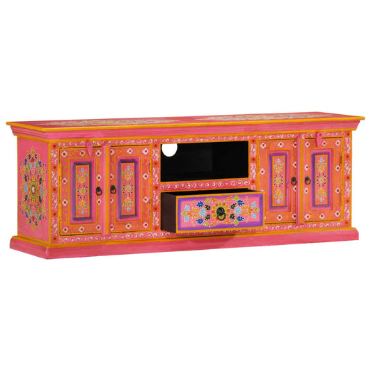 TV Cabinet Pink 110x30x40 cm Solid Wood Mango TV Cabinet Pink 110x30x40 cm Solid Wood Mango