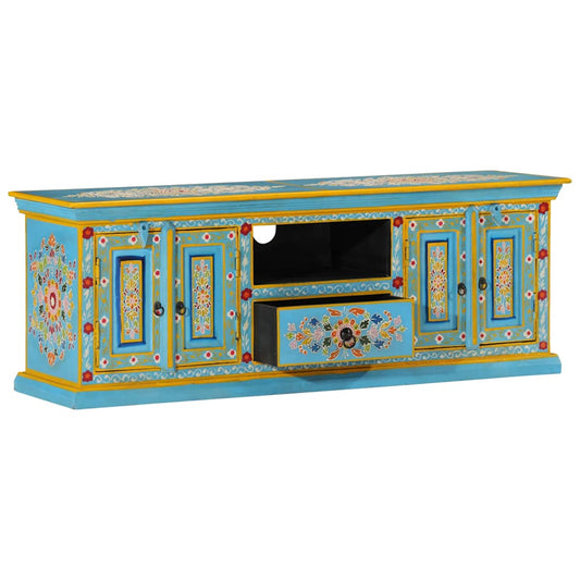 TV Cabinet Blue 110x30x40 cm Solid Wood Mango TV Cabinet Blue 110x30x40 cm Solid Wood Mango
