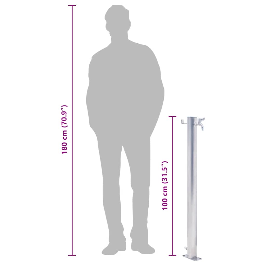 Water Column | Stainless Steel | Tall | Durable | Garden Tap | Round