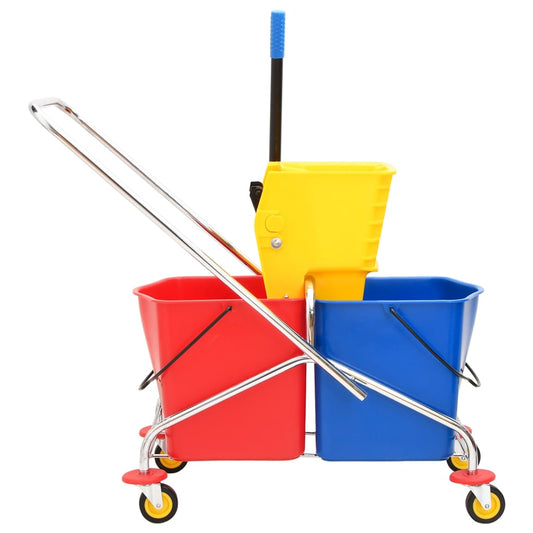 Cleaning Trolley with Buckets and Wringer PP&Chromed Steel Cleaning Trolley with Buckets and Wringer PP&Chromed Steel