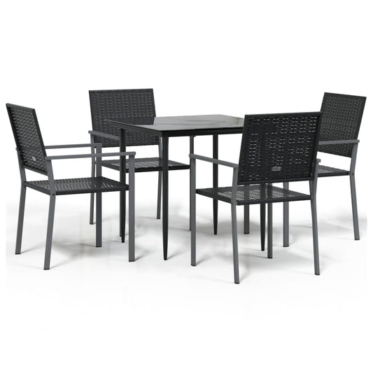 5 Piece Garden Dining Set Poly Rattan and Steel 5 Piece Garden Dining Set Poly Rattan and Steel