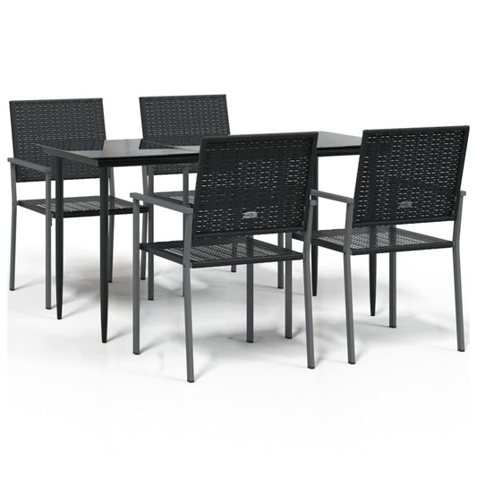 5 Piece Garden Dining Set Poly Rattan and Steel 5 Piece Garden Dining Set Poly Rattan and Steel