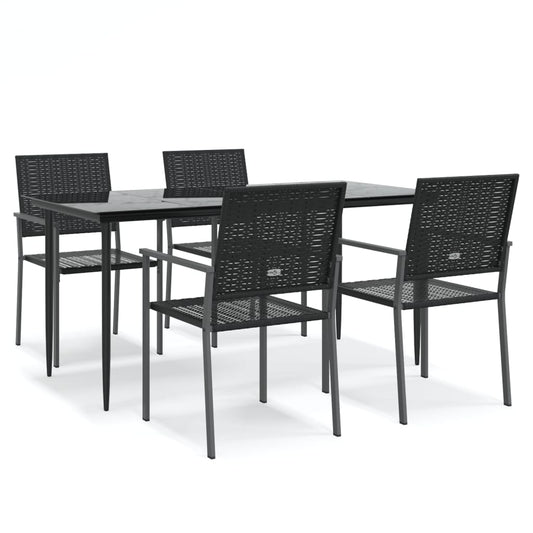 5 Piece Garden Dining Set Poly Rattan and Steel 5 Piece Garden Dining Set Poly Rattan and Steel