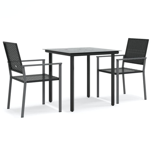 3 Piece Garden Dining Set Poly Rattan and Steel 3 Piece Garden Dining Set Poly Rattan and Steel
