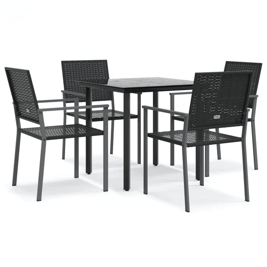 5 Piece Garden Dining Set Poly Rattan and Steel 5 Piece Garden Dining Set Poly Rattan and Steel