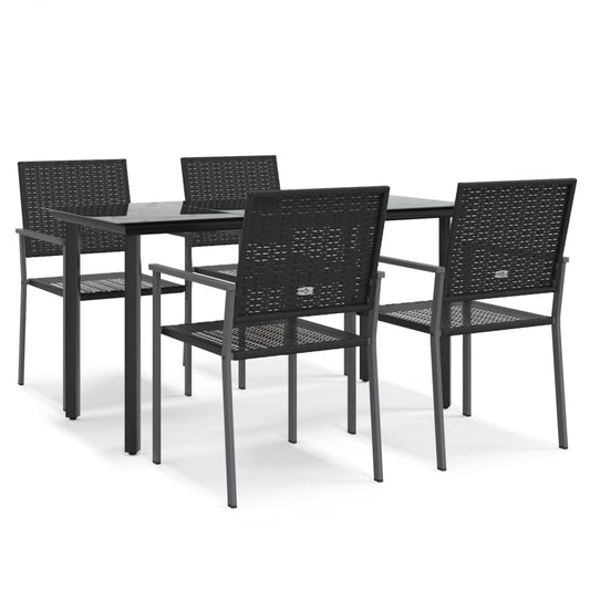 5 Piece Garden Dining Set Poly Rattan and Steel 5 Piece Garden Dining Set Poly Rattan and Steel