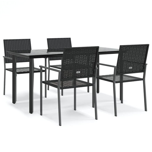 5 Piece Garden Dining Set Poly Rattan and Steel 5 Piece Garden Dining Set Poly Rattan and Steel