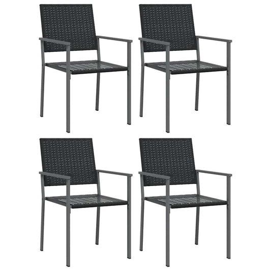 Garden Chairs 4 pcs Black 54x62.5x89 cm Poly Rattan Garden Chairs 4 pcs Black 54x62.5x89 cm Poly Rattan