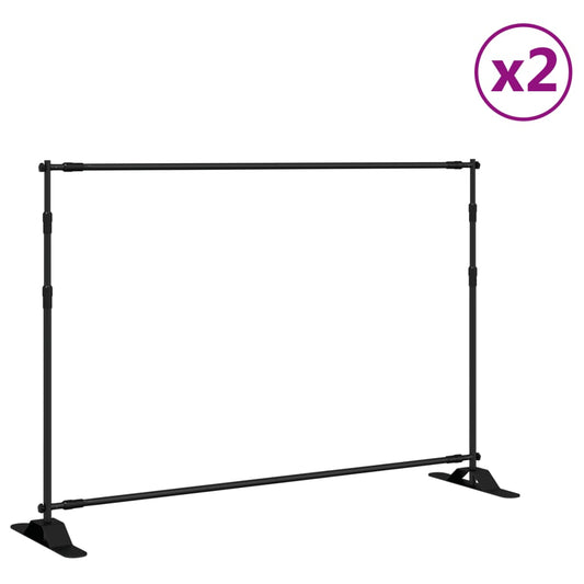 Backdrop Stands 2 pcs Black 305x243 cm Steel Backdrop Stands 2 pcs Black 305x243 cm Steel