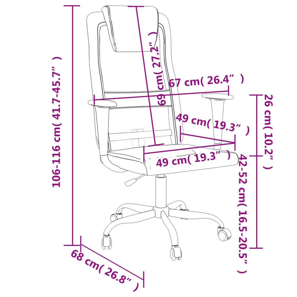 Office Chair Height Adjustable Grey Mesh Fabric and Faux Leather