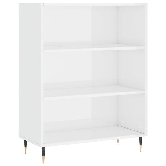 Bookcase High Gloss White 69.5x32.5x90 cm Engineered Wood Bookcase High Gloss White 69.5x32.5x90 cm Engineered Wood
