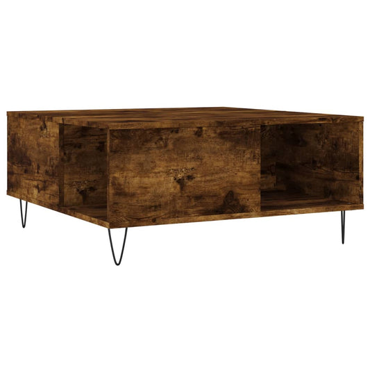 Coffee Table Smoked Oak 80x80x36,5 cm Engineered Wood Coffee Table Smoked Oak 80x80x36,5 cm Engineered Wood