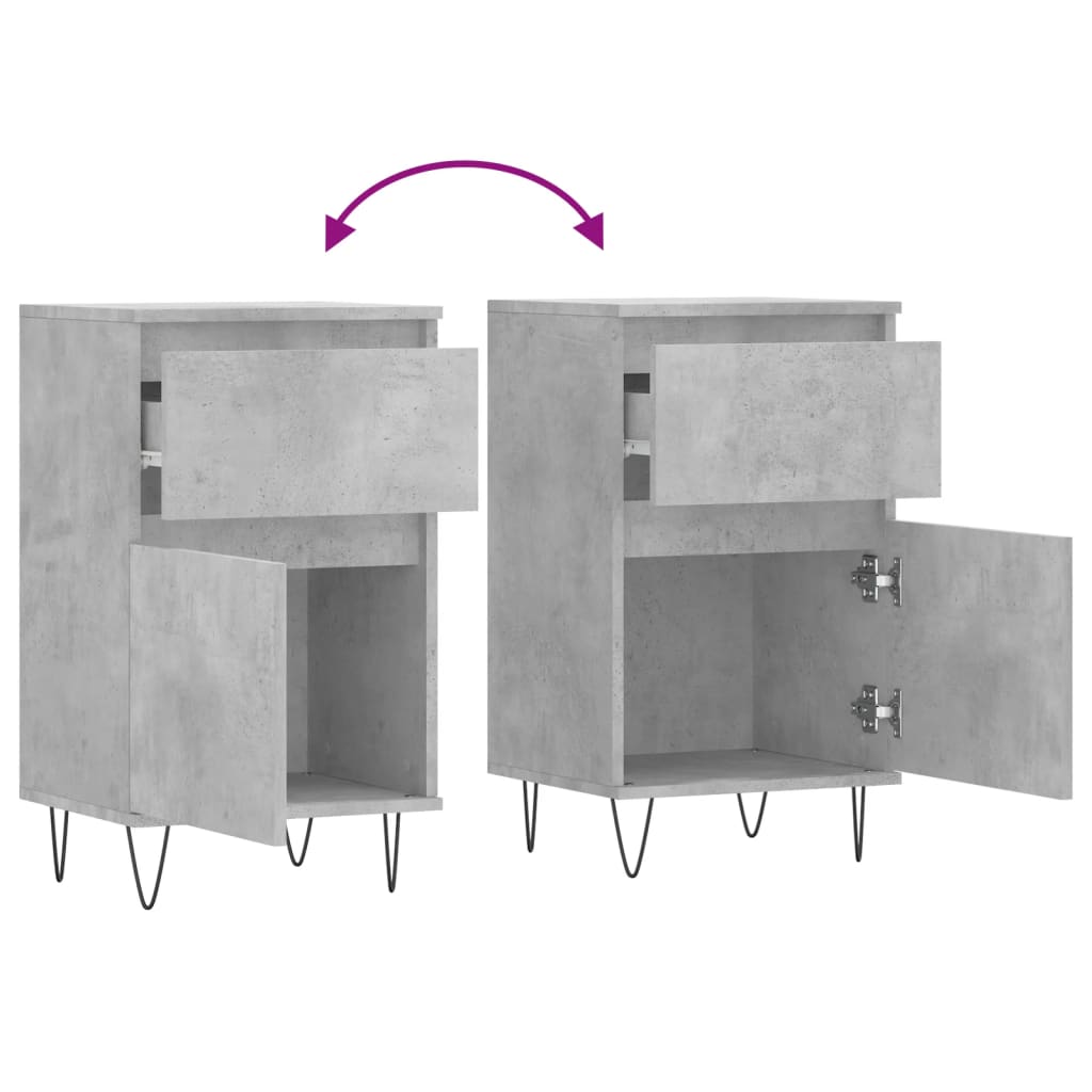 Sideboard Concrete Grey 40x35x70 cm Engineered Wood