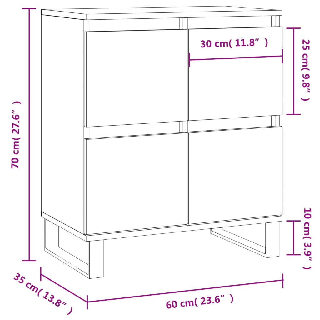 Sideboard | Concrete grey | Engineered wood | Medium | Sideboard