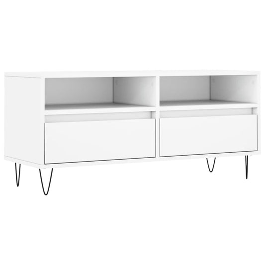 TV Cabinet White 100x34.5x44.5 cm Engineered Wood TV Cabinet White 100x34.5x44.5 cm Engineered Wood