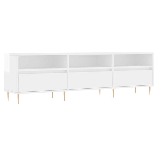 TV Cabinet High Gloss White 150x30x44.5 cm Engineered Wood TV Cabinet High Gloss White 150x30x44.5 cm Engineered Wood