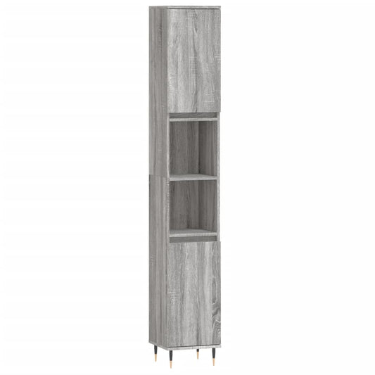 Bathroom Cabinet Grey Sonoma 30x30x190 cm Engineered Wood Bathroom Cabinet Grey Sonoma 30x30x190 cm Engineered Wood