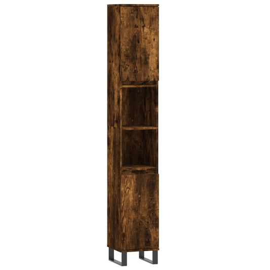Bathroom Cabinet Smoked Oak 30x30x190 cm Engineered Wood Bathroom Cabinet Smoked Oak 30x30x190 cm Engineered Wood
