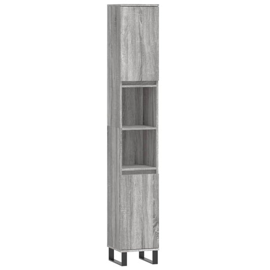 Bathroom Cabinet Grey Sonoma 30x30x190 cm Engineered Wood Bathroom Cabinet Grey Sonoma 30x30x190 cm Engineered Wood