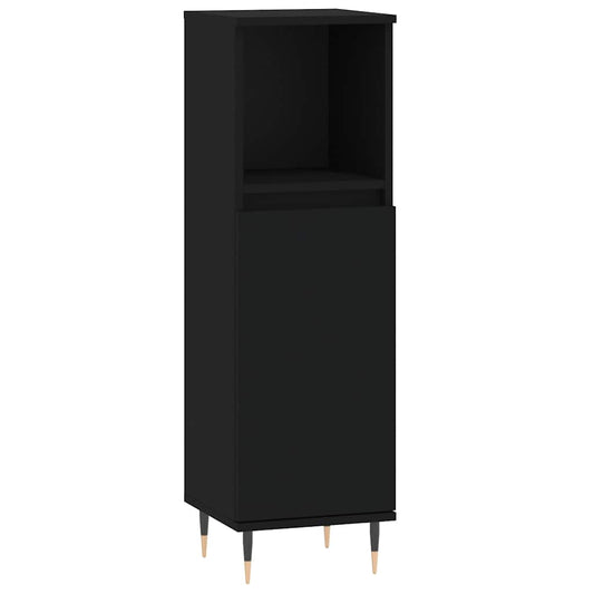 Bathroom Cabinet Black 30x30x100 cm Engineered Wood Bathroom Cabinet Black 30x30x100 cm Engineered Wood