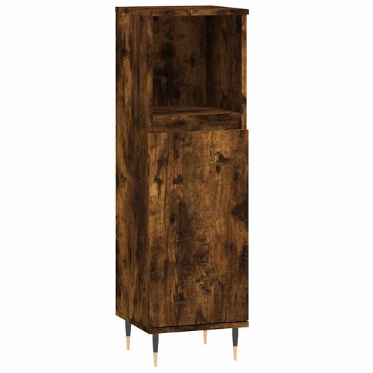 Bathroom Cabinet Smoked Oak 30x30x100 cm Engineered Wood Bathroom Cabinet Smoked Oak 30x30x100 cm Engineered Wood
