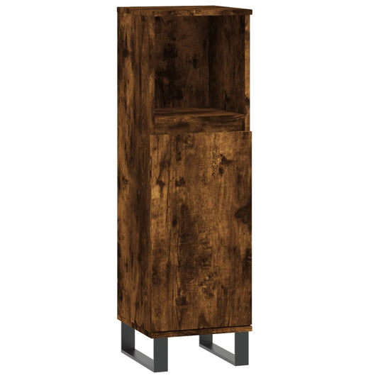 Bathroom Cabinet Smoked Oak 30x30x100 cm Engineered Wood Bathroom Cabinet Smoked Oak 30x30x100 cm Engineered Wood