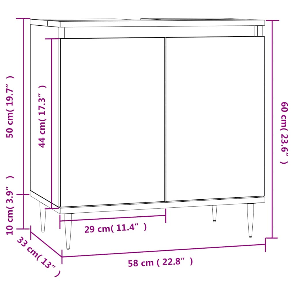 Bathroom Cabinet | Sonoma oak | Engineered wood, iron | Small