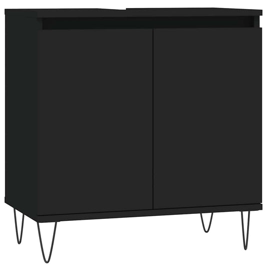 Bathroom Cabinet Black 58x33x60 cm Engineered Wood Bathroom Cabinet Black 58x33x60 cm Engineered Wood
