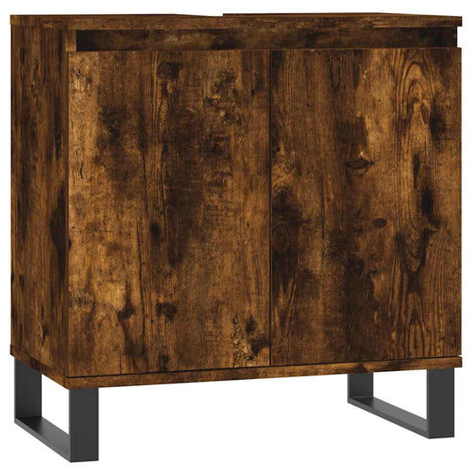 Bathroom Cabinet Smoked Oak 58x33x60 cm Engineered Wood Bathroom Cabinet Smoked Oak 58x33x60 cm Engineered Wood