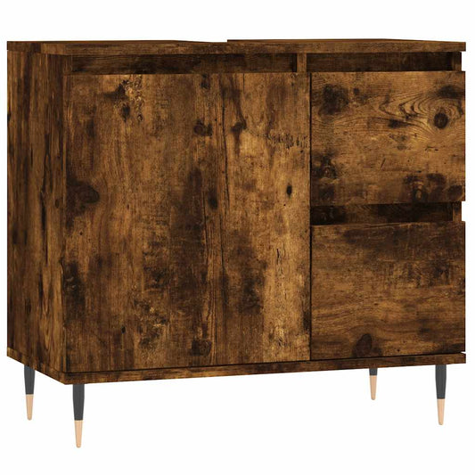 Bathroom Cabinet Smoked Oak 65x33x60 cm Engineered Wood Bathroom Cabinet Smoked Oak 65x33x60 cm Engineered Wood