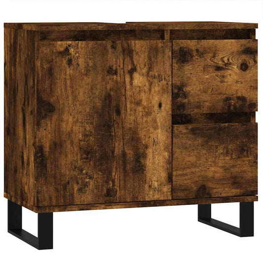 Bathroom Cabinet Smoked Oak 65x33x60 cm Engineered Wood Bathroom Cabinet Smoked Oak 65x33x60 cm Engineered Wood