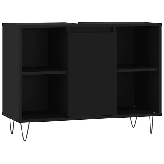 Bathroom Cabinet Black 80x33x60 cm Engineered Wood Bathroom Cabinet Black 80x33x60 cm Engineered Wood