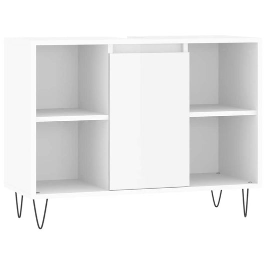 Bathroom Cabinet High Gloss White 80x33x60 cm Engineered Wood Bathroom Cabinet High Gloss White 80x33x60 cm Engineered Wood