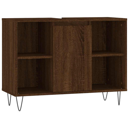 Bathroom Cabinet Brown Oak 80x33x60 cm Engineered Wood Bathroom Cabinet Brown Oak 80x33x60 cm Engineered Wood