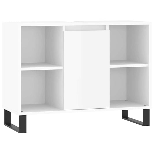 Bathroom Cabinet High Gloss White 80x33x60 cm Engineered Wood Bathroom Cabinet High Gloss White 80x33x60 cm Engineered Wood