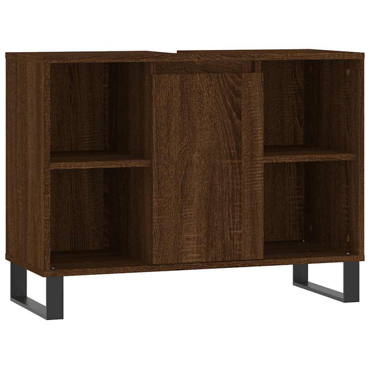 Bathroom Cabinet Brown Oak 80x33x60 cm Engineered Wood Bathroom Cabinet Brown Oak 80x33x60 cm Engineered Wood