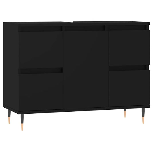 Bathroom Cabinet Black 80x33x60 cm Engineered Wood Bathroom Cabinet Black 80x33x60 cm Engineered Wood