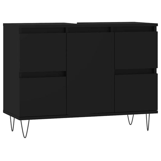 Bathroom Cabinet Black 80x33x60 cm Engineered Wood Bathroom Cabinet Black 80x33x60 cm Engineered Wood