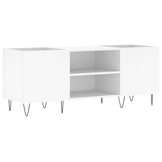 Record Cabinet White 121x38x48 cm Engineered Wood Record Cabinet White 121x38x48 cm Engineered Wood